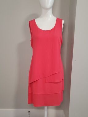 BCBGMaxAzria Coral Layered Sleeveless Shift Dress